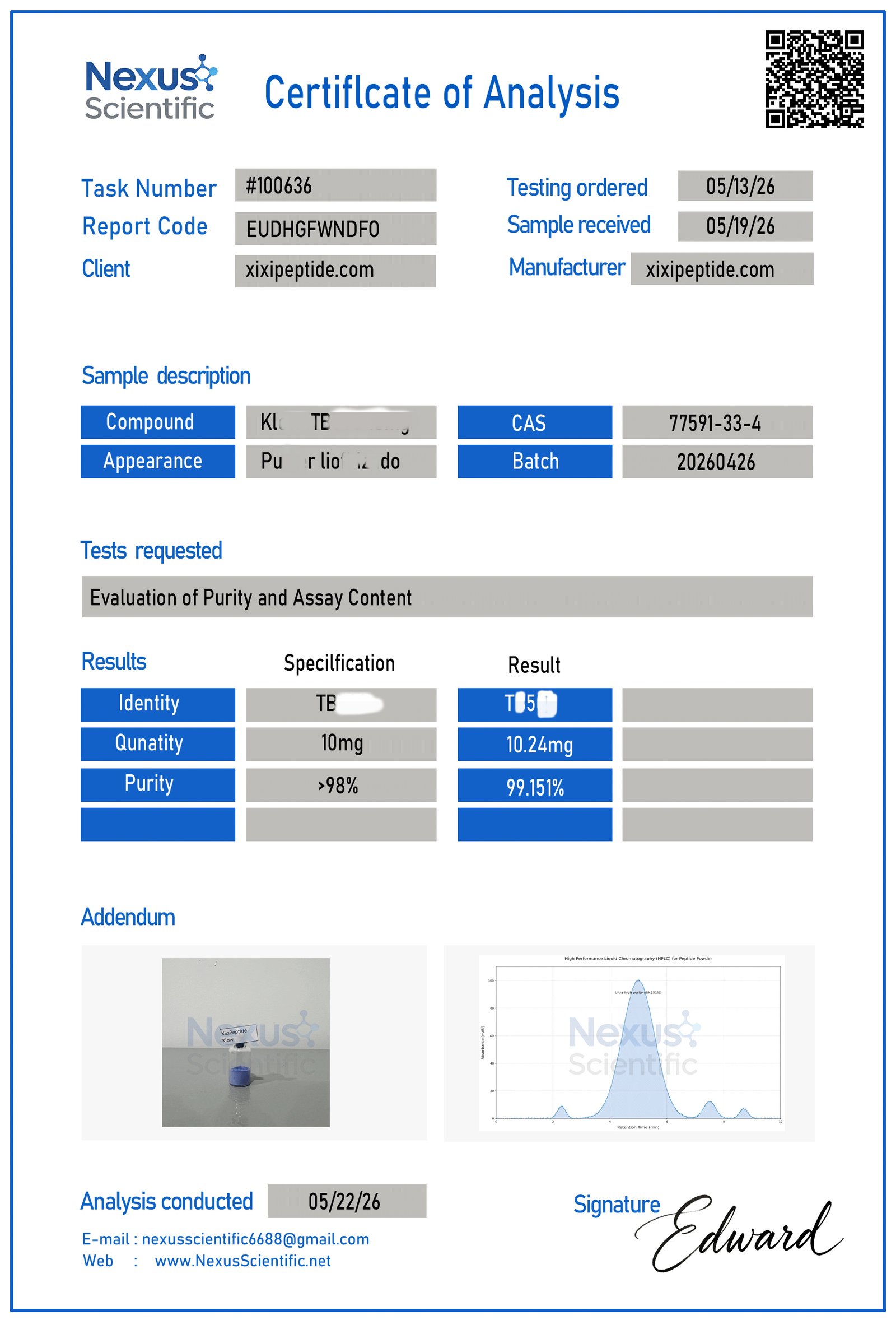 NMR Analysis Sample
